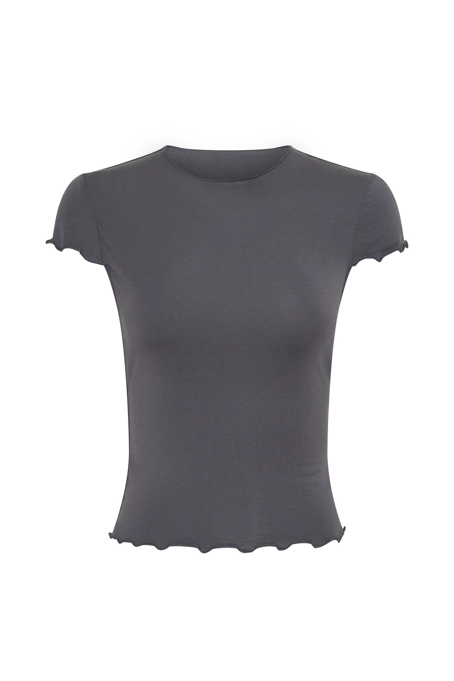 Anfie High Neck Top With Piping Detail - Grey