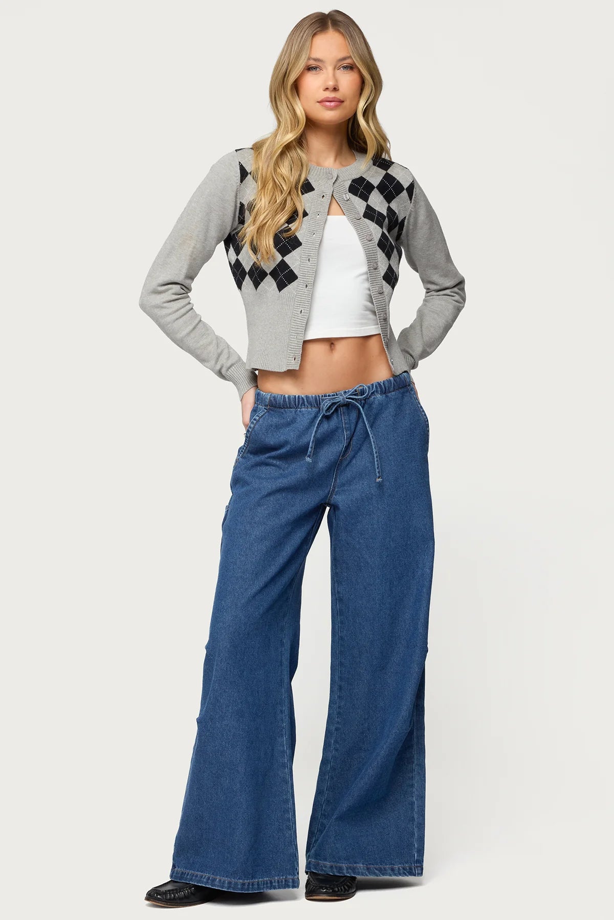 Vicky Tie Waist Low Rise Baggy Jeans