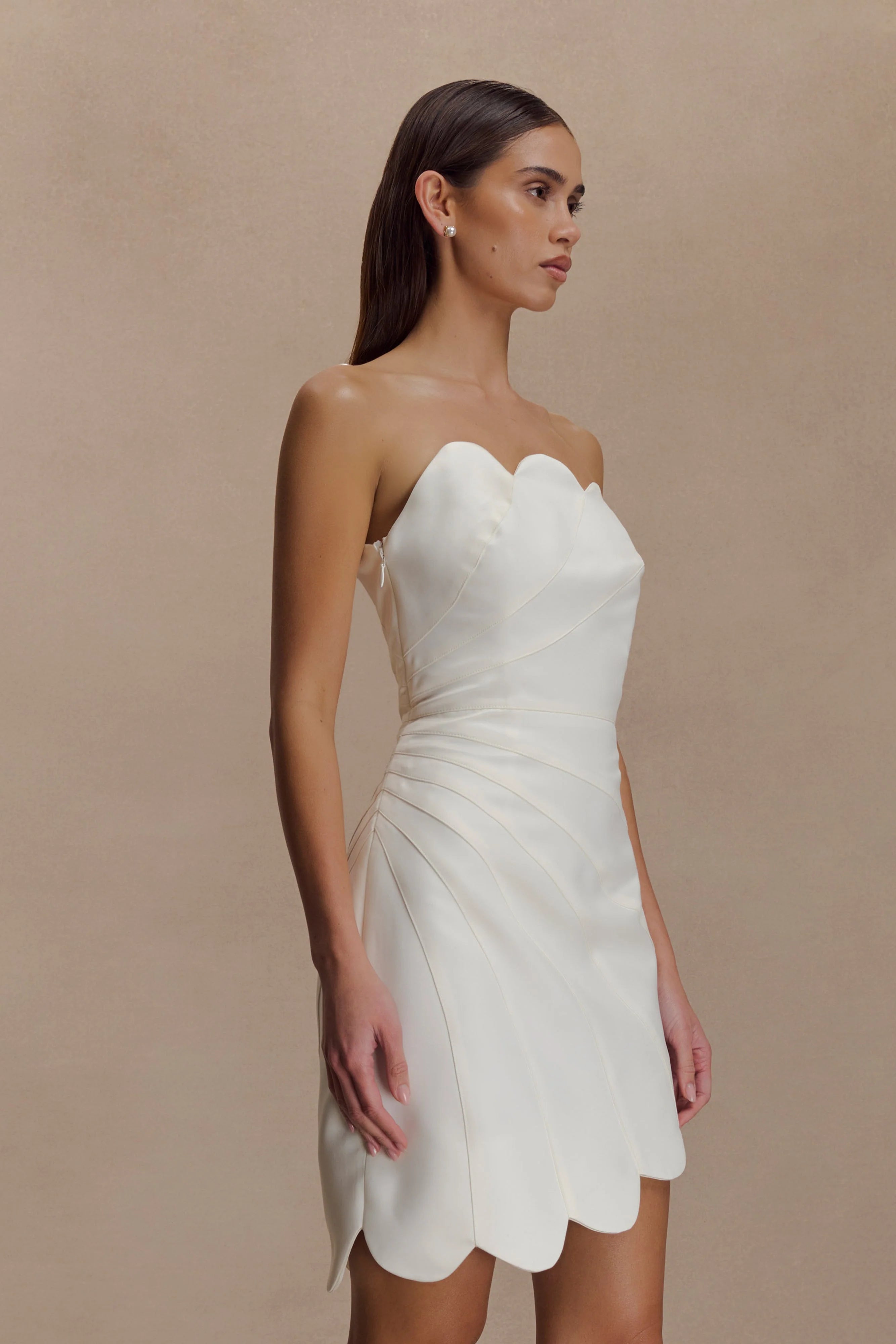 Atenea Satin Mini Dress - White