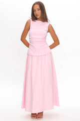 Keeeva Boatneck Maxi Dress Pink